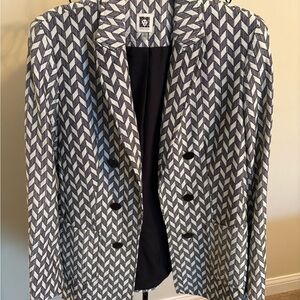 Anne Klein Black and White Patterned Women's Blazer